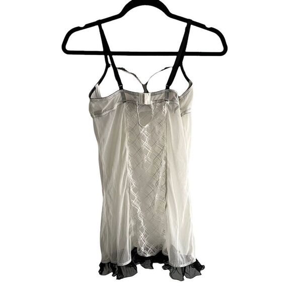 Jacob LINGERIE  Ivory Black Lace Chemise 
Padded Cups M - Picture 6 of 8